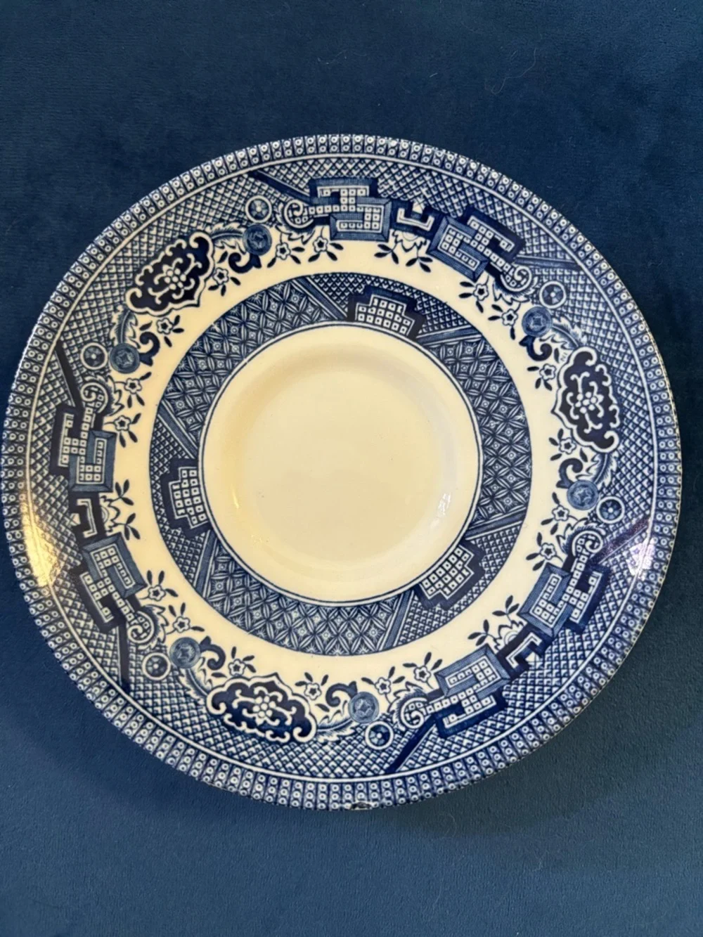 Churchill Blue Willow Porcelain Saucer and Cup Set